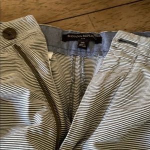 Banana Republic blue & white striped shorts